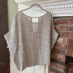 Eileen Fisher Light Gray Knit Blouse